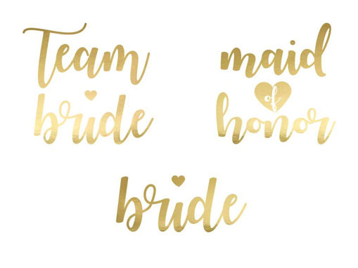 Picture of TEMPORARY TATTOOS BACHELORETTE PARTY GOLD - 13 PACK